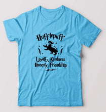 Load image into Gallery viewer, Hufflepuff Harry Potter T-Shirt for Men-S(38 Inches)-Light Blue-Ektarfa.online
