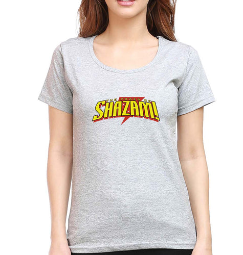 The Power of Shazam! T-Shirt for Women-Grey Melange-Ektarfa.online