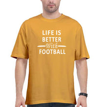 Load image into Gallery viewer, Life Football Oversized T-Shirt for Men-Golden Yellow-Ektarfa.online
