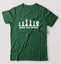 Load image into Gallery viewer, Chess T-Shirt for Men-S(38 Inches)-Bottle Green-Ektarfa.online
