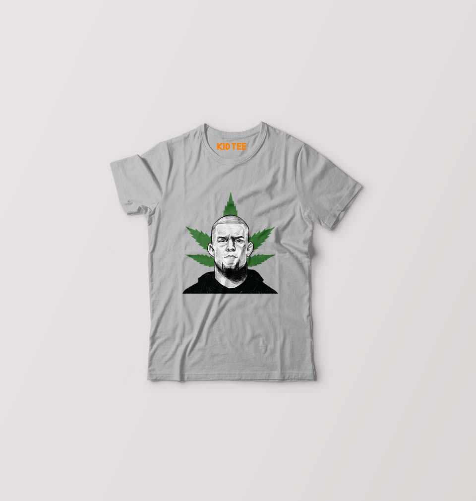 Nate Diaz UFC Kids T-Shirt for Boy/Girl-Grey-Ektarfa.online