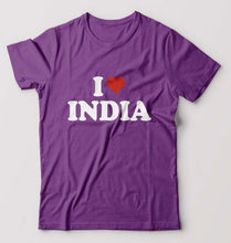 Load image into Gallery viewer, I Love India T-Shirt for Men-Purple-Ektarfa.online

