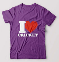 Load image into Gallery viewer, I Love Cricket T-Shirt for Men-Purple-Ektarfa.online
