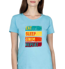 Load image into Gallery viewer, Swimming T-Shirt for Women-Light Blue-Ektarfa.online
