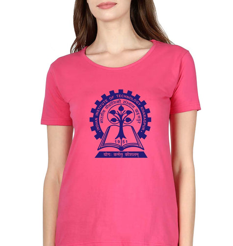 IIT Kharagpur T-Shirt for Women-XS(32 Inches)-Pink-Ektarfa.online