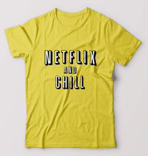 Load image into Gallery viewer, Netflix and Chill T-Shirt for Men-Yellow-Ektarfa.online
