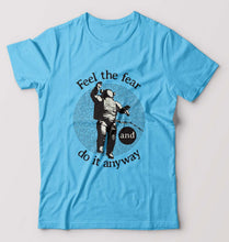 Load image into Gallery viewer, Fear T-Shirt for Men-S(38 Inches)-Light Blue-Ektarfa.online
