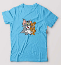 Load image into Gallery viewer, Tom and Jerry T-Shirt for Men-S(38 Inches)-Light Blue-Ektarfa.online
