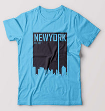 Load image into Gallery viewer, New York T-Shirt for Men-S(38 Inches)-Light Blue-Ektarfa.online
