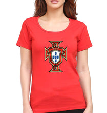 Load image into Gallery viewer, Portugal Football T-Shirt for Women-XS(32 Inches)-Red-Ektarfa.online
