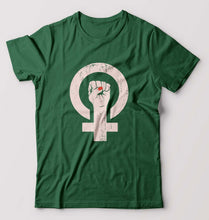 Load image into Gallery viewer, Feminist T-Shirt for Men-S(38 Inches)-Bottle Green-Ektarfa.online
