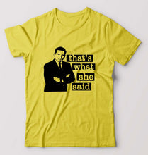 Load image into Gallery viewer, Michael Scott That&#39;s What She Said T-Shirt for Men-Yellow-Ektarfa.online
