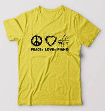 Load image into Gallery viewer, Peace Love Piano T-Shirt for Men-Yellow-Ektarfa.online
