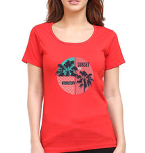 Load image into Gallery viewer, Sunset California T-Shirt for Women-XS(32 Inches)-Red-Ektarfa.online
