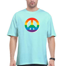Load image into Gallery viewer, Peace Pride Oversized T-Shirt for Men-Mint-Ektarfa.online
