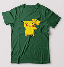 Load image into Gallery viewer, Pikachu T-Shirt for Men-S(38 Inches)-Bottle green-Ektarfa.online
