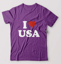 Load image into Gallery viewer, I Love USA T-Shirt for Men-Purple-Ektarfa.online
