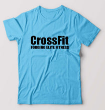 Load image into Gallery viewer, CrossFit T-Shirt for Men-S(38 Inches)-Light Blue-Ektarfa.online

