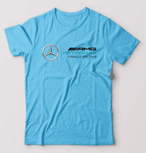 Load image into Gallery viewer, Mercedes AMG Petronas F1 T-Shirt for Men-S(38 Inches)-Light Blue-Ektarfa.online
