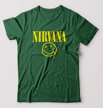 Load image into Gallery viewer, Nirvana T-Shirt for Men-S(38 Inches)-Bottle Green-Ektarfa.online
