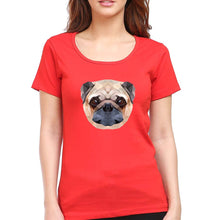 Load image into Gallery viewer, Pug Dog T-Shirt for Women-XS(32 Inches)-Red-Ektarfa.online
