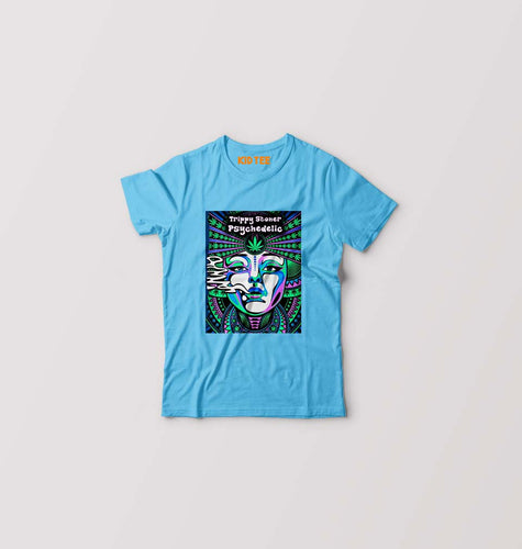 Trippy Stoner Psychedelic Kids T-Shirt for Boy/Girl-Light Blue-Ektarfa.online