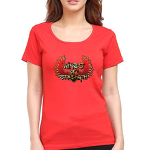 Load image into Gallery viewer, Wings of Strength T-Shirt for Women-XS(32 Inches)-Red-Ektarfa.online
