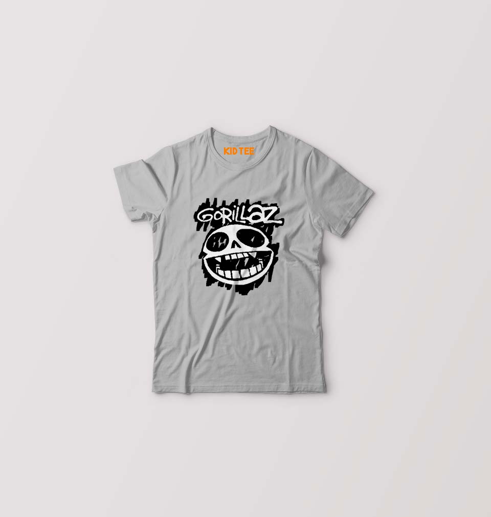 Gorillaz Kids T-Shirt for Boy/Girl-Grey-Ektarfa.online