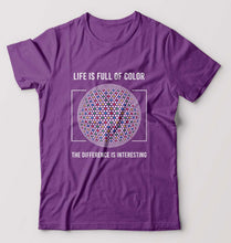 Load image into Gallery viewer, Life T-Shirt for Men-S(38 Inches)-Purple-Ektarfa.online
