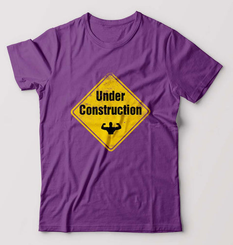 Gym T-Shirt for Men-S(38 Inches)-Purple-Ektarfa.online