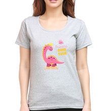 Load image into Gallery viewer, Dinosaur T-Shirt for Women-XS(32 Inches)-Grey Melange-Ektarfa.online

