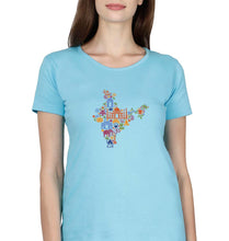 Load image into Gallery viewer, India T-Shirt for Women-Sky Blue-Ektarfa.online

