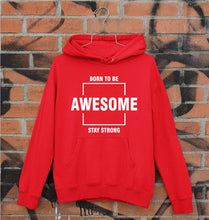 Load image into Gallery viewer, Born to be awsome Stay Strong Unisex Hoodie for Men/Women-S(40 Inches)-Red-Ektarfa.online
