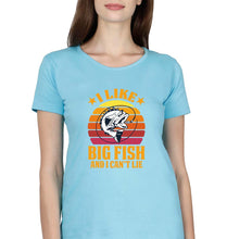 Load image into Gallery viewer, Fishing T-Shirt for Women-Light Blue-Ektarfa.online

