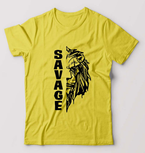 Savage Lion T-Shirt for Men-Yellow-Ektarfa.online