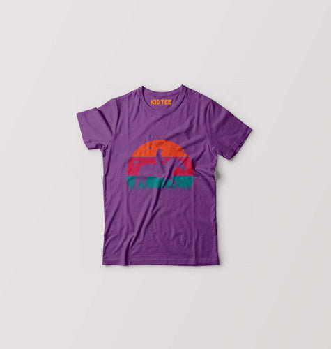 Horse Riding Kids T-Shirt for Boy/Girl-Purple-Ektarfa.online