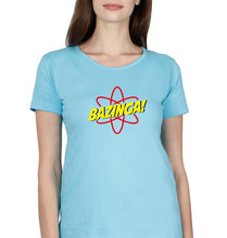 Load image into Gallery viewer, Sheldon Cooper Bazinga T-Shirt for Women-XS(32 Inches)-Light Blue-Ektarfa.online
