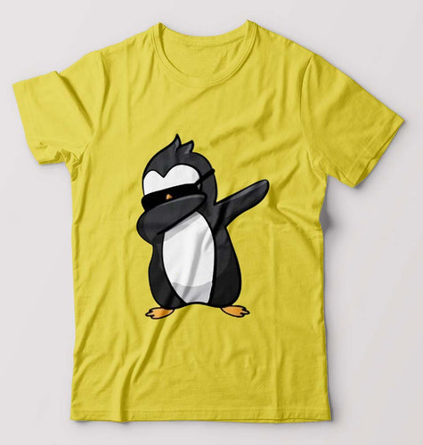 Dab Penguin T-Shirt for Men-Yellow-Ektarfa.online