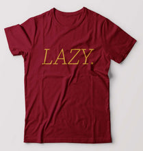 Load image into Gallery viewer, Lazy T-Shirt for Men-S(38 Inches)-Maroon-Ektarfa.online
