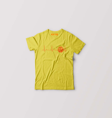 NBA Basketball Kids T-Shirt for Boy/Girl-Mustard Yellow-Ektarfa.online