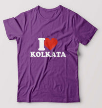 Load image into Gallery viewer, I Love Kolkata T-Shirt for Men-S(38 Inches)-Purple-Ektarfa.online
