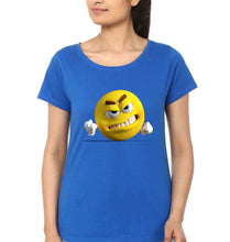 Load image into Gallery viewer, Angry Emoji T-Shirt for Women-Royal Blue-Ektarfa.online
