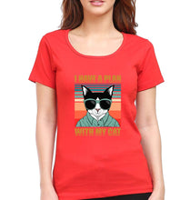 Load image into Gallery viewer, Cat T-Shirt for Women-XS(32 Inches)-Red-Ektarfa.online
