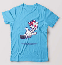 Load image into Gallery viewer, Poker T-Shirt for Men-S(38 Inches)-Light Blue-Ektarfa.online
