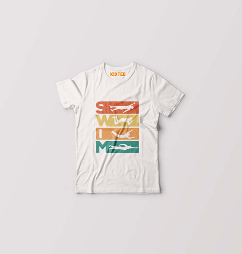 Swimming Kids T-Shirt for Boy/Girl-White-Ektarfa.online