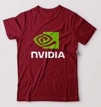 Load image into Gallery viewer, Nvidia T-Shirt for Men-S(38 Inches)-Maroon-Ektarfa.online
