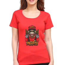 Load image into Gallery viewer, Hip Hop Monkey T-Shirt for Women-Red-Ektarfa.online
