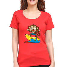 Load image into Gallery viewer, Monkey Banana T-Shirt for Women-XS(32 Inches)-Red-Ektarfa.online
