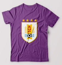 Load image into Gallery viewer, Uruguay Football T-Shirt for Men-S(38 Inches)-Purple-Ektarfa.online
