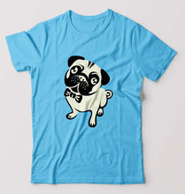 Load image into Gallery viewer, Pug Dog T-Shirt for Men-S(38 Inches)-Light Blue-Ektarfa.online
